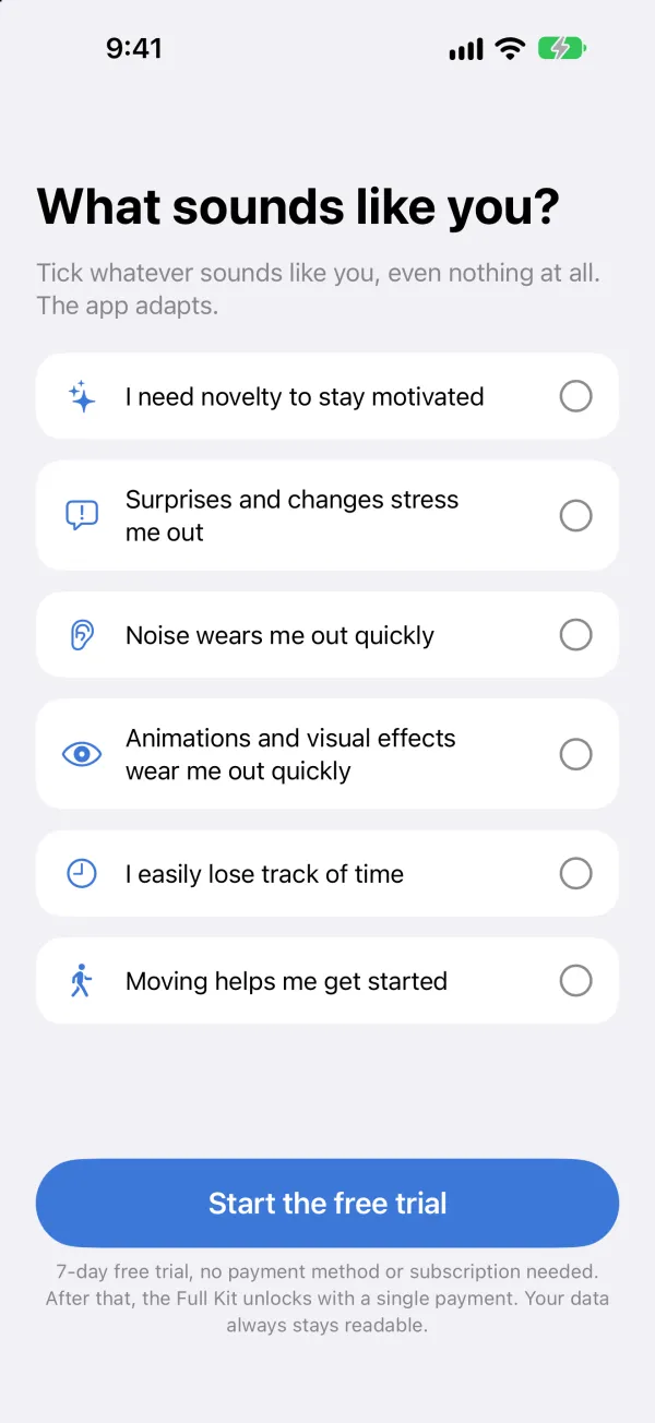 Neurodiv Kit: The app adapts to you
