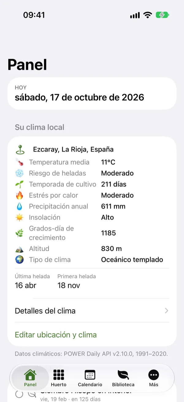 PermaGarden: Tu clima local de un vistazo