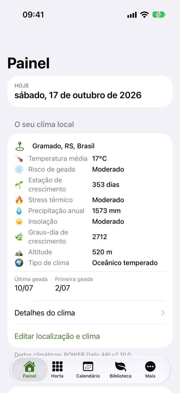 PermaGarden: Seu clima local num relance
